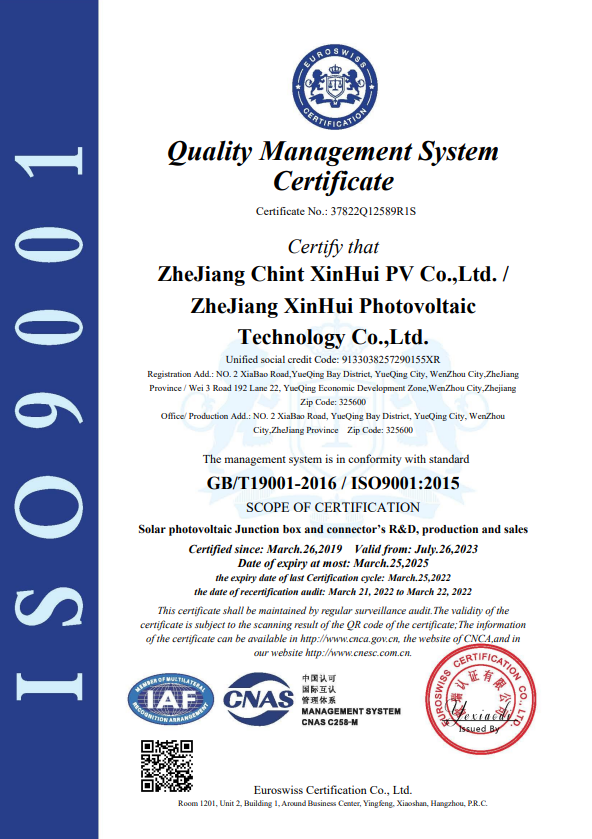 Quality Management System Certificate